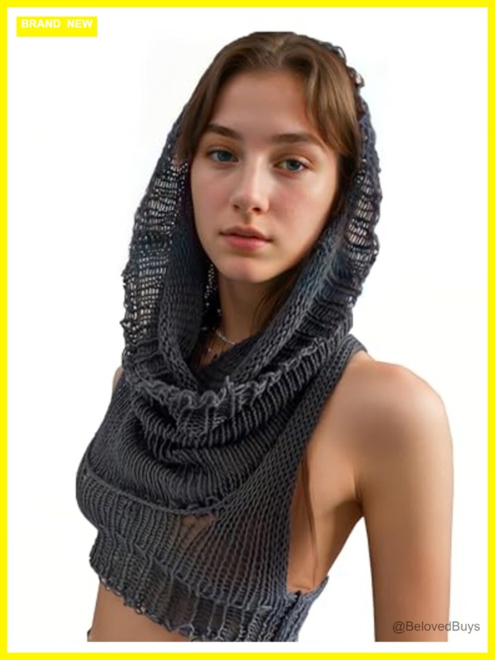 Knitted Hoodie Sweater Vest Sleeveless Hollow Crop Top Streetwear